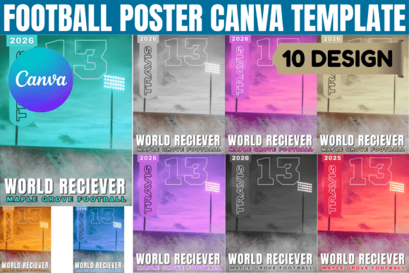 10 Football Poster Canva Templates for Senior Night