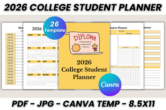 2026 College Student Planner Canva: Organize Your Academic Year