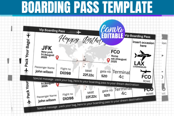 Boarding Pass Canva Template: Your Ticket to a Memorable Surprise