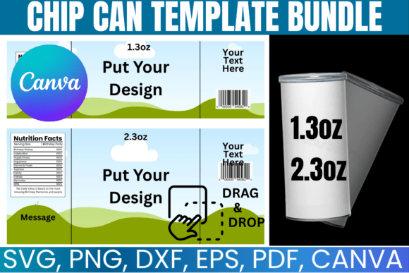 Chip Can Template Bundle: Design Custom Snack Wraps