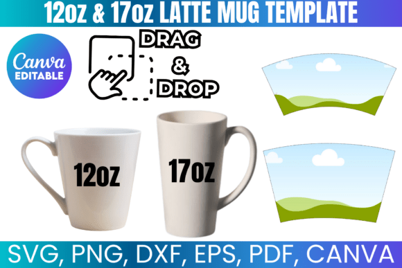 Design Your Brand: The 17oz and 12oz Latte Mug Template Guide