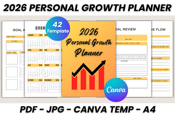 Master Your 2026 Personal Growth Planner Canva Template
