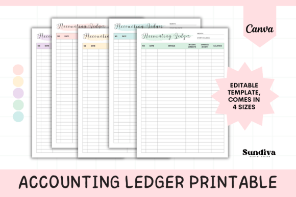 Master Your Finances with the Editable Accounting Ledger Form Canva 2