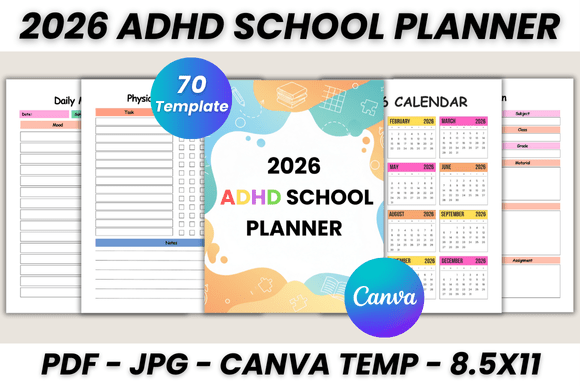 Master Your Year: The 2026 ADHD School Planner Canva Template