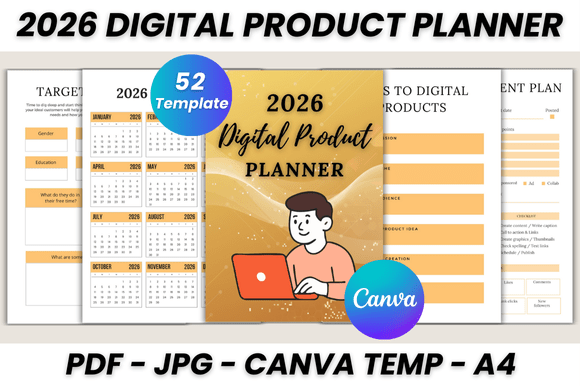 Master Your Year: The 2026 Digital Product Planner Canva Template