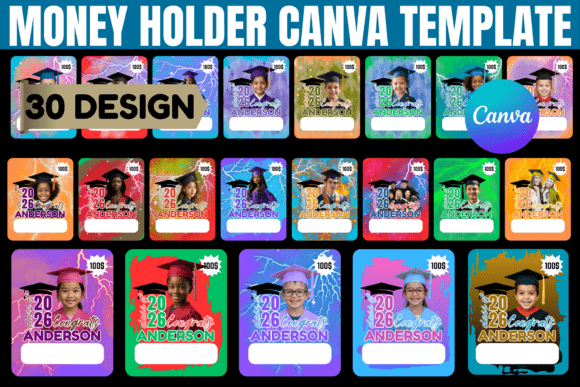Modern Graduation Money Holder Canva Template for 2026