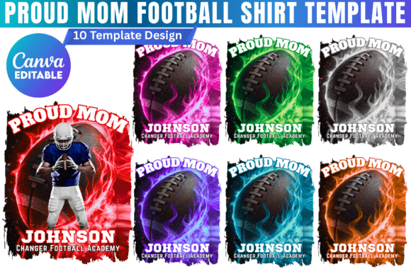Proud Mom Football Shirt Design Template: Create Game Day Spirit Wear