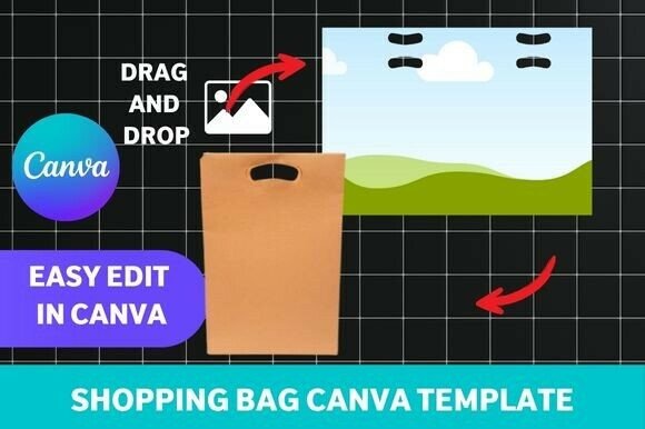 Shopping Bag Canva Template: Design Premium Packaging