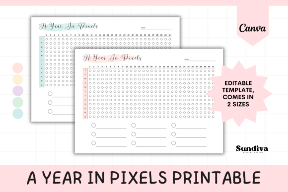 Track Your Year with This Canva Pixel Template