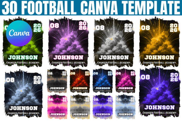 Unleash Game-Day Graphics with 30 Football Canva Templates